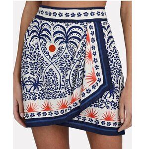 Farm Rio Afternoon Breeze Linen Mini Skirt